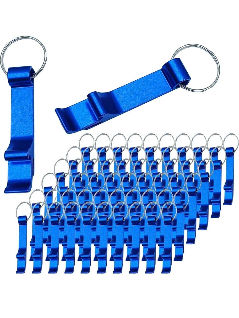 MTOMDY 50 Pcs Bottle opener Keychain Bulk,Soda Beverage Beer 50Pcs, Blue